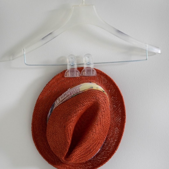 Orange Straw Hat with Printed Trim - Picture 4 of 4